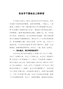 20XX年在全市干部会议上的讲话