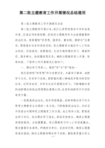 第二批主题教育工作开展情况总结通用