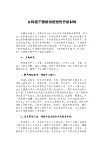 乡科级干部培训班党性分析材料