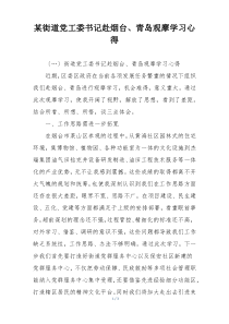 某街道党工委书记赴烟台、青岛观摩学习心得