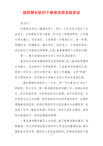 组织部长驻村干部培训讲总结讲话
