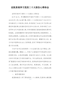 法院系统学习党的二十大报告心得体会