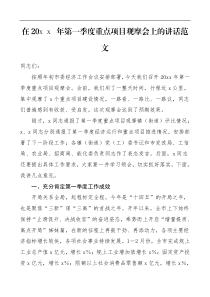 20XX年重点项目观摩会上的讲话范文领导讲话