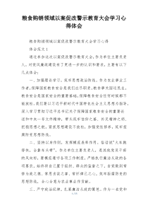 粮食购销领域以案促改警示教育大会学习心得体会