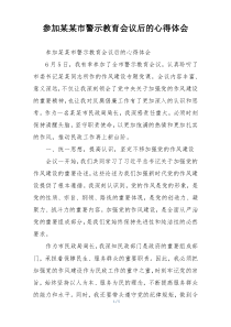 参加某某市警示教育会议后的心得体会
