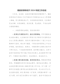 镇政府领导班子2024年度工作总结