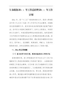 X市政协20XX年工作总结暨20XX年工作计划