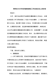 领导在2025年党风廉政建设工作总结会议上的讲话（最新6篇）