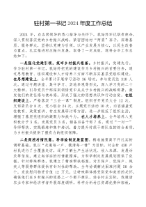驻村第一书记2024年度工作总结