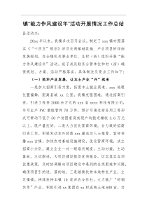 工作总结镇能力作风建设年活动开展情况工作总结