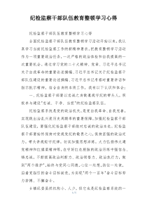 纪检监察干部队伍教育整顿学习心得