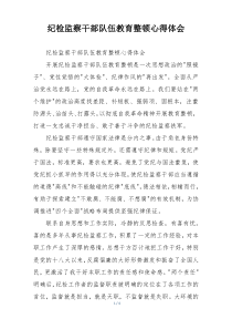 纪检监察干部队伍教育整顿心得体会