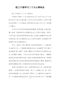 组工干部学习二十大心得体会