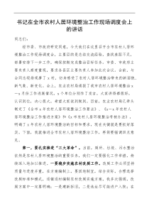 书记在全市农村人居环境整治工作现场调度会上的讲话