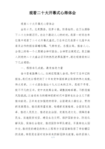 观看二十大开幕式心得体会