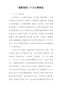 观看党的二十大心得体会