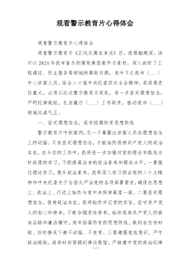 观看警示教育片心得体会