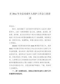 在20XX年全县未成年人保护工作会上的讲话
