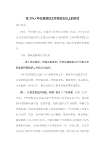 在20XX年全县组织工作务虚会议上的讲话
