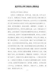 赴井冈山学习培训心得体会