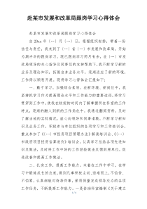 赴某市发展和改革局跟岗学习心得体会