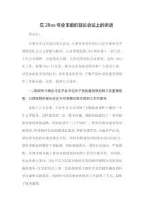 在20XX年全市组织部长会议上的讲话