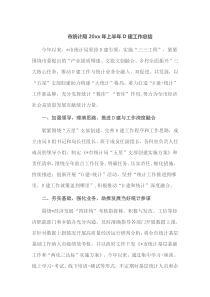 市统计局20XX年上半年党建工作总结