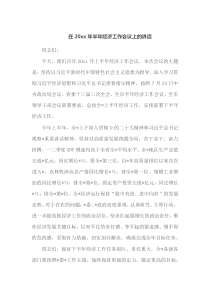 在20XX年半年经济工作会议上的讲话