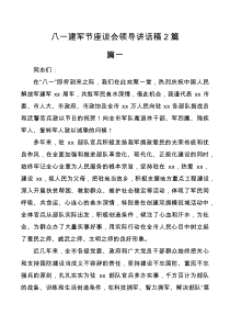 八一建军节座谈会领导讲话稿范文2篇
