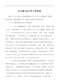 总结报告办公室20XX年工作总结