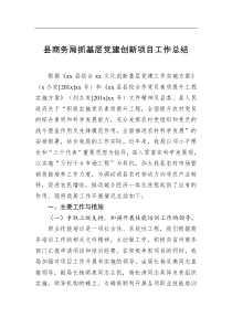 总结报告县商务局抓基层党建创新项目工作总结