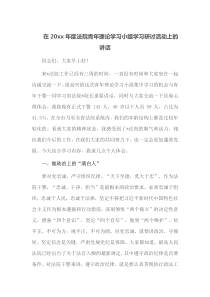在20XX年度法院青年理论学习小组学习研讨活动上的讲话