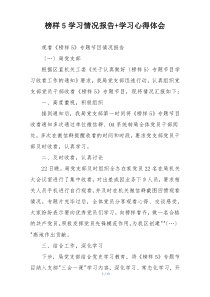 榜样5学习情况报告+学习心得体会