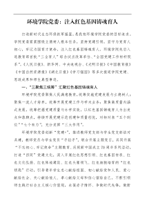 工作经验学院党委注入红色基因铸魂育人党建典型工作经验材料高校大学参考