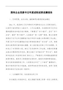 总结报告国有企业党委书记年度述职述责述廉报告范文国企集团公司