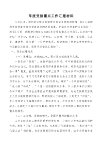 总结报告年度党建重点工作汇报材料