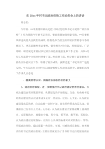 在20XX年村书记政治体检工作动员会上的讲话