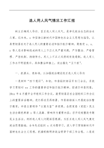 总结报告选人用人风气情况工作汇报范文工作总结报告