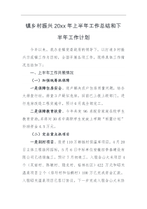 总结计划镇乡村振兴20XX年上半年工作总结和下半年工作计划