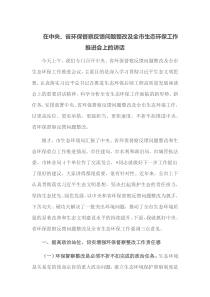 在中央省环保督察反馈问题整改及全市生态环保工作推进会上的讲话