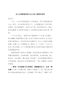 在党支部换届选举大会上的上级领导讲话