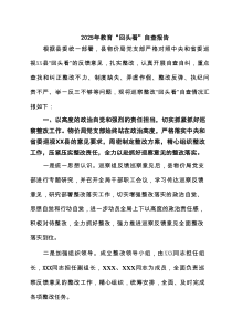 2025年教育“回头看”自查报告（精选8篇）