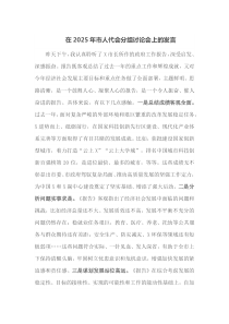 在2025年市人代会分组讨论会上的发言