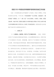 街道2024年度生态环境保护目标责任完成工作总结