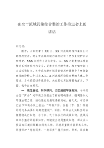 在全市流域污染综合整治工作推进会上的讲话