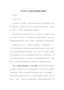 在公司20XX年度工作总结会上的讲话