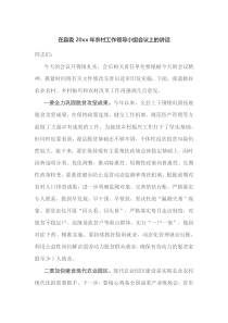 在县委20XX年农村工作领导小组会议上的讲话