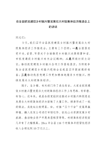在全县抓党建促乡村振兴暨发展壮大村级集体经济推进会上的讲话