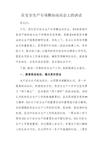 在安全生产专项整治动员会上的讲话