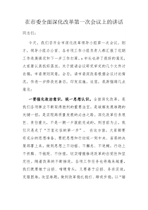 在市委全面深化改革第一次会议上的讲话